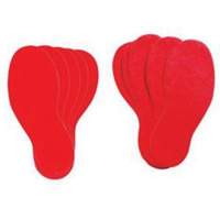 Floor Marking Labels, Footprint, 12" L x 3.75" W, Red, Vinyl - Brady 31553