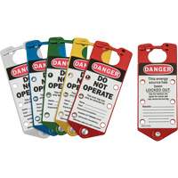 Moraillons de verrouillage &eacute;tiquet&eacute;s, Bleu/Vert/Rouge/Argent/Jaune - Brady 65967