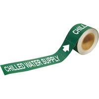 "Chilled Water Supply" Pipe Marker, Self-Adhesive, 1" H x 8" W, White on Green - Brady 20409