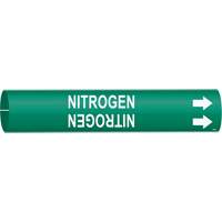 Marqueur de tuyau Nitrogen, &agrave; pression, 7/8" h x 7/8" la, Blanc/vert - Brady 4099-B