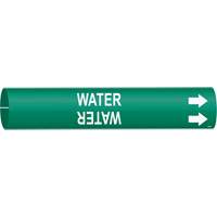 Marqueur de tuyau Water, &agrave; pression, 2-13/16" h x 2-13/16" la, Blanc/vert - Brady 4155-D