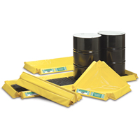 Spillpal Flexible Workstations Without Grates, 44 US gal. Capacity, 6' W x 4' L x 3" H, Foam Wall - Enpac 5770-YE