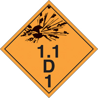 Explosive Materials TDG Placards, Tagboard - Incom Top Tape & Label TT110DTB