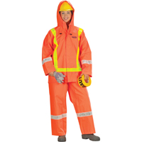 Hurricane Flame Retardant/Oil Resistant Rain Suits - Traffic Suit, Medium, High Visibility Orange -  