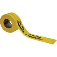 Barricade Tape, Bilingual, 3" W x 1000' L, 3.5 mils, Black on Yellow - Brady 92330