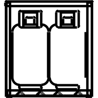 Armoires en aluminium pour bouteilles GPL, nbre de bouteilles: 4, 30" , 32" , 33-1/2" , Argent - Justrite 23009
