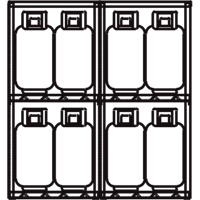 Aluminum LPG Cylinder Locker Storage, 16 Cylinder Capacity, 60" W x 32" D x 65" H, Silver - Justrite 23011