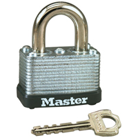 Laminated Padlock, Silver, Keyed Alike, Laminated Steel, 1-1/2" Width - Master Lock 22KA KEY #337
