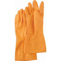 Orange Supaweight Gloves, Size Small/7, 13" L, Rubber Latex, Flock-Lined Inner Lining, 30-mil - Marigold Industrial 114348