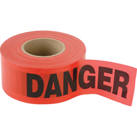 Standard Smaller Barricade Tape, English, 3" W x 300' L, 2 mils, Black on Red - C.H. Hanson 16103