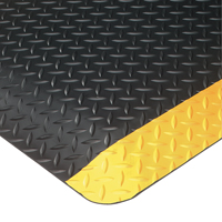 Ultrasoft No. 414 Mats, Diamond, 2' x 3' x 15/16", Black/Yellow, PVC Sponge - Wearwell 414.1516X2X3BYL