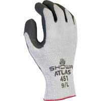 Atlas Therma Fit&reg; 451 Coated Gloves, 8/Medium, Rubber Latex Coating, 10 Gauge, Cotton Shell - Showa 451M-08