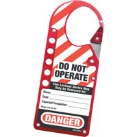 Labeled Snap-on Hasps, Red - Master Lock 427