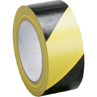 Hazard Warning Tape - Laminated, 2" x 108', PVC, Black and Yellow - Incom Top Tape & Label LWT220