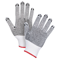 Double-Sided Dotted String Knit Gloves, Poly/Cotton, Double Sided, 7 Gauge, Small - Zenith Safety Products 
