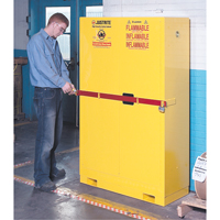 High Security Flammables Safety Cabinet with Steel Bar, 45 gal., 2 Shelves - Justrite 29884R