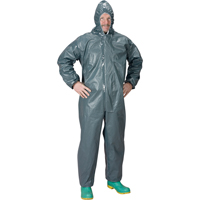 2.0 Mil CRFR Hooded Coveralls, 3X-Large, Grey, FR Treated Fabric - Lakeland 51130-3X