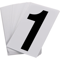Pressure Sensitive Numbering, 1, 3-1/2" H, Black on White - Incom Top Tape & Label UNWH1