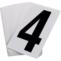 Num&eacute;ros autocollants, 4, 3-1/2" h, Noir sur blanc - Incom Top Tape & Label UNWH4
