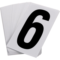 Num&eacute;ros autocollants, 6, 3-1/2" h, Noir sur blanc - Incom Top Tape & Label UNWH6