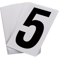 Num&eacute;ros autocollants, 5, 3-1/2" h, Noir sur blanc - Incom Top Tape & Label UNWH5