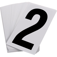 Num&eacute;ros autocollants, 2, 3-1/2" h, Noir sur blanc - Incom Top Tape & Label UNWH2