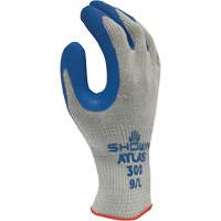 Gants en caoutchouc enduits de latex Atlas Fit 300, 8/Moyen, R&ecirc;vetement Latex de caoutchouc, Calibre 10, Enveloppe en Polyester/Coton - Showa 300M-08
