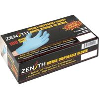 Gants d'examen r&eacute;sistants &agrave; la perforation, Grand, Nitrile, 4,5 mils, Sans poudre, Bleu - Produits de sécurité Zenith 