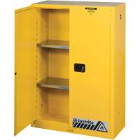 Sure-Grip&reg; Ex Flammable Storage Cabinets, 45 gal., 2 Door, 43" W x 65" H x 18" D - Justrite 894500