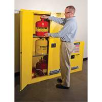 Sure-Grip&reg; Ex Flammable Storage Cabinets, 45 gal., 2 Door, 43" W x 65" H x 18" D - Justrite 894500