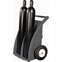 Chariots doubles pour bouteilles, Roues Caoutchouc, Base de 23" la x 12" lo, 500 lb - Enpac 7302-BK