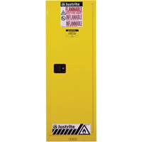 Sure-Grip&reg; EX Slimline Flammable Safety Cabinet, 22 gal., 1 Door, 23.25" W x 65" H x 18" D - Justrite 892200