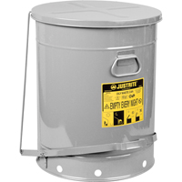 Oily Waste Cans, FM Approved/UL Listed, 21 US gal., Silver - Justrite 09704