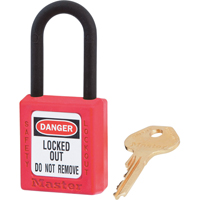Dielectric Zenex Safety Padlock, Red, Keyed Different, Thermoplastic, 1-1/2" Width - Master Lock 406RED