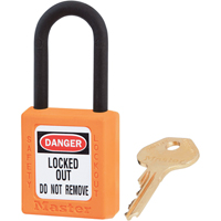 Dielectric Zenex Safety Padlock, Orange, Keyed Different, Thermoplastic, 1-1/2" Width - Master Lock 406ORJ