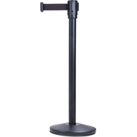 Free-Standing Crowd Control Barrier, Steel, 35" H, Black Tape, 7' Tape Length - Zenith Safety Products 