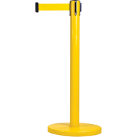 Free-Standing Crowd Control Barrier, Steel, 35" H, Yellow Tape, 12' Tape Length - Zenith Safety Products 
