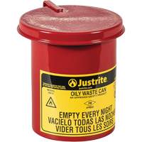 Mini Bench - Top Oily Waste Cans, FM Approved, 0.45 US gallon, Red - Justrite 09410