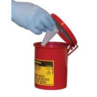 Mini Bench - Top Oily Waste Cans, FM Approved, 0.45 US gallon, Red - Justrite 09410