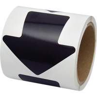D&eacute;calcomanie en couleur pour le marquage des planchers, Fl&egrave;che, 4" lo x 4" la, Noir, Vinyle - Incom Top Tape & Label VA400K