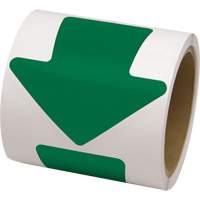 D&eacute;calcomanie en couleur pour le marquage des planchers, Fl&egrave;che, 4" lo x 4" la, Vert, Vinyle - Incom Top Tape & Label VA400G