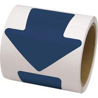 D&eacute;calcomanie en couleur pour le marquage des planchers, Fl&egrave;che, 4" lo x 4" la, Bleu, Vinyle - Incom Top Tape & Label VA400B