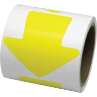 D&eacute;calcomanie en couleur pour le marquage des planchers, Fl&egrave;che, 4" lo x 4" la, Jaune, Vinyle - Incom Top Tape & Label VA400Y