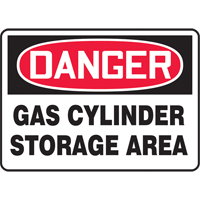 "Gas Cylinder Storage Area" Sign, 10" x 14", Aluminum, English - Accuform NMC MCPG003VA