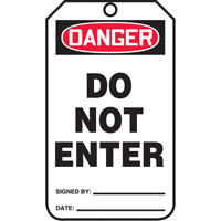 Safety Tags, Cardstock, 3-1/8" W x 5-7/8" H, English - Accuform NMC MDT187CTP