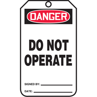 Safety Tags, Cardstock, 3-1/8" W x 5-7/8" H, English - Accuform NMC MDT189CTP
