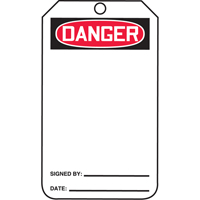 Safety Tags, Plastic, 3-3/8" W x 5-7/8" H, English - Accuform NMC MDT260PTP