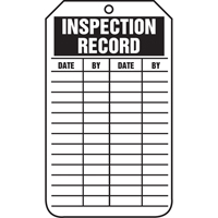 &eacute;tiquettes de s&eacute;curit&eacute; d'inspection et de contr&ocirc;le de l'&eacute;tat de l'&eacute;quipement, Papier cartonn&eacute;, 3-1/8" la x 5-7/8" h, Anglais - Accuform NMC TRS307CTP