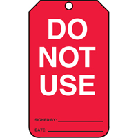 Safety Tags, Cardstock, 3-1/8" W x 5-7/8" H, English - Accuform NMC MGT219CTP