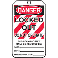 Lockout Tags, Plastic, 3-3/8" W x 5-7/8" H, English - Accuform NMC MLT407PTP